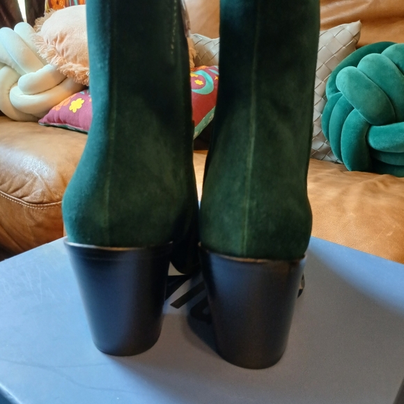 Green Suede Booties - Picture 5 of 6